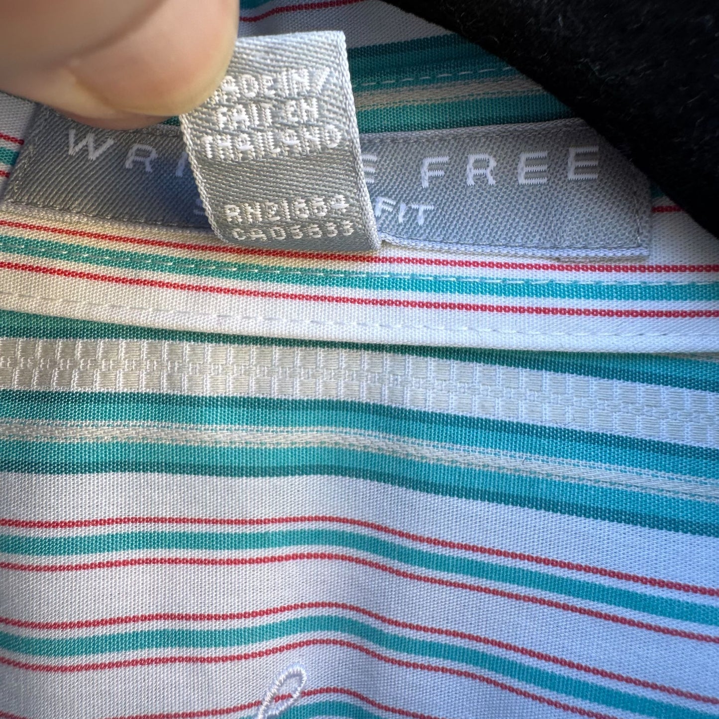 Foxcroft Womens Preppy Wrinkle Free Shaped Fit Striped Long Sleeve Dress Shirt