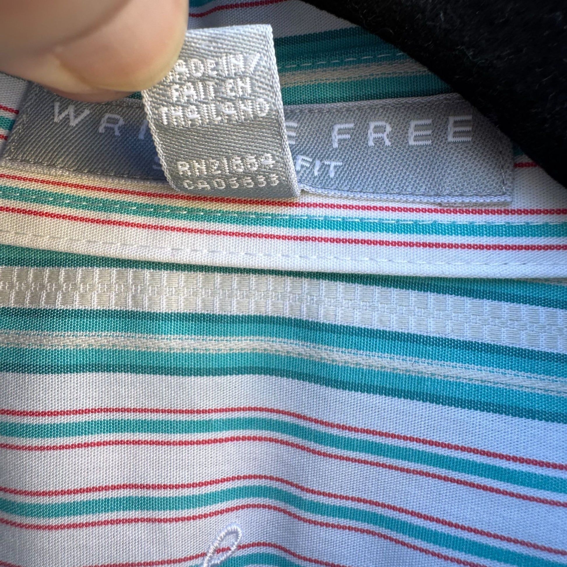 Foxcroft Womens Preppy Wrinkle Free Shaped Fit Striped Long Sleeve Dress Shirt