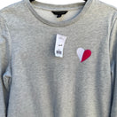 Switch Banana Republic Womens M Heart Patch Crewneck Sweatshirt Heather Gray New Tags 3 image