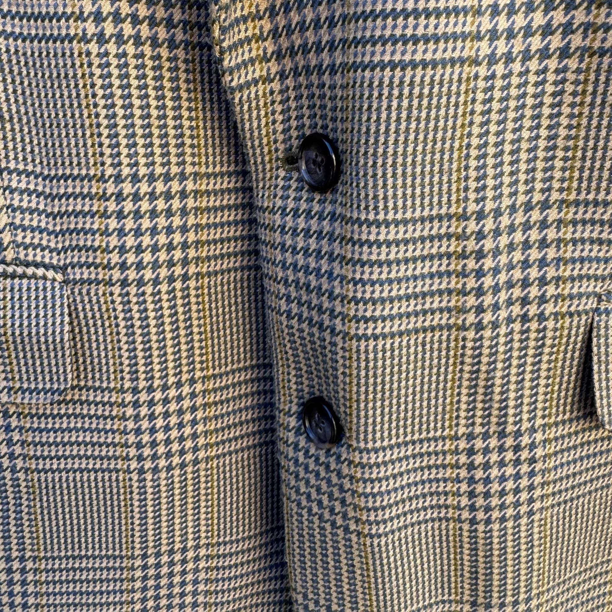 Venezia Vintage Plaid Blazer Mens Preppy Houndstooth Suit Blazer Jacket 44L