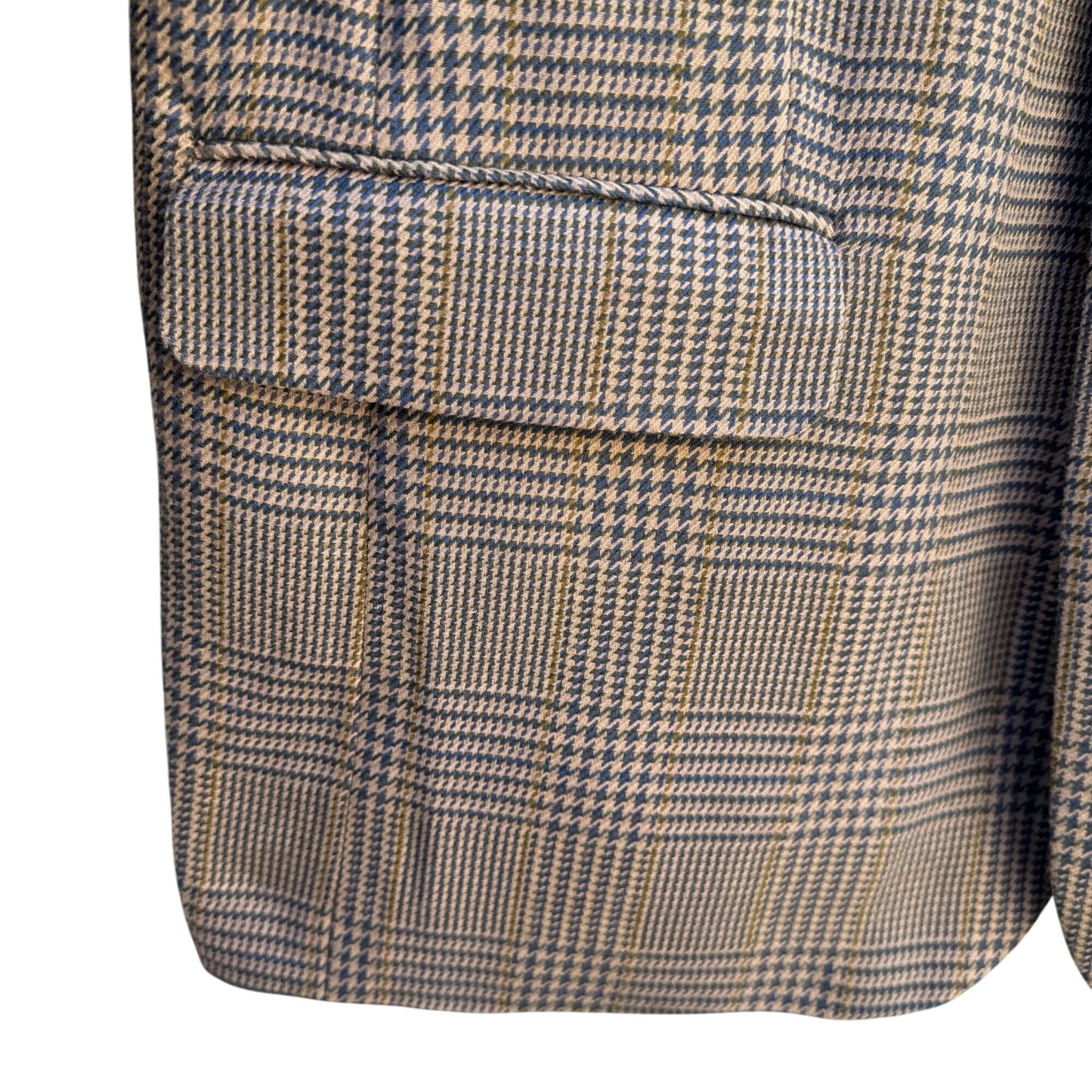 Venezia Vintage Plaid Blazer Mens Preppy Houndstooth Suit Blazer Jacket 44L