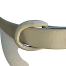 Switch Calderon Vintage 60s 70s Womens Beige Oval Buckle Classic Design Leather Belt 30 3 image