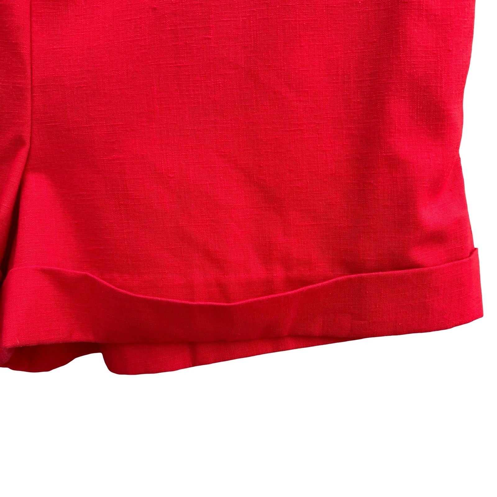 Catalina Vintage 80s Red High Waist Cuffed Short Shorts Nautical Womens 14 Beach