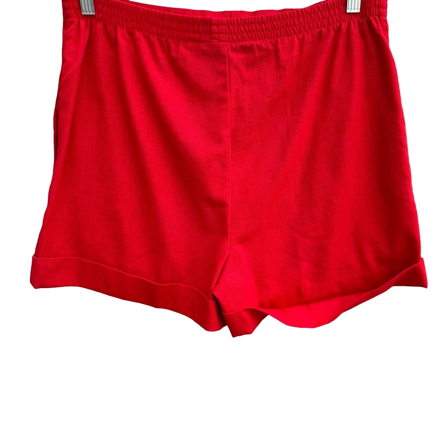 Catalina Vintage 80s Red High Waist Cuffed Short Shorts Nautical Womens 14 Beach
