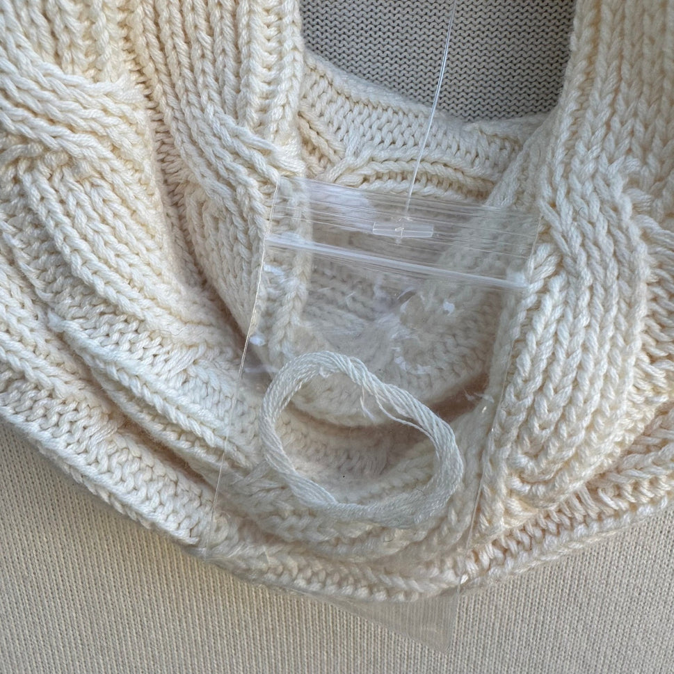 Isaac Mizrahi Minimalist Coastal Cable Knit Cowl Neck Tunic Sweater Cream L NEW