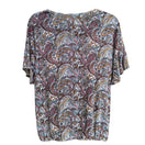 Switch PerSeption Concept V Neck Paisley Tassel Boho Short Flutter Sleeve Flowy Blouse 2 image