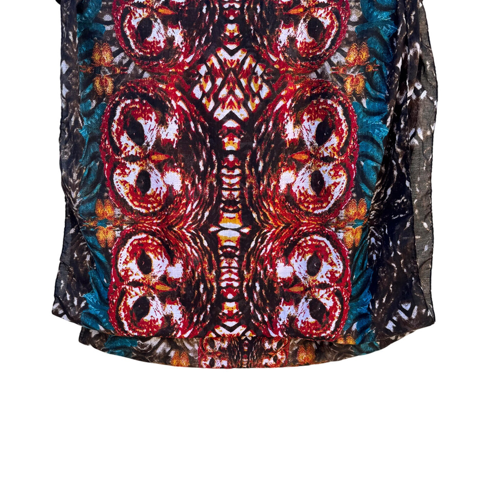 River Island Multicolor Tie Dye Abstract Print Sheer Womens Infinity Scarf Wrap