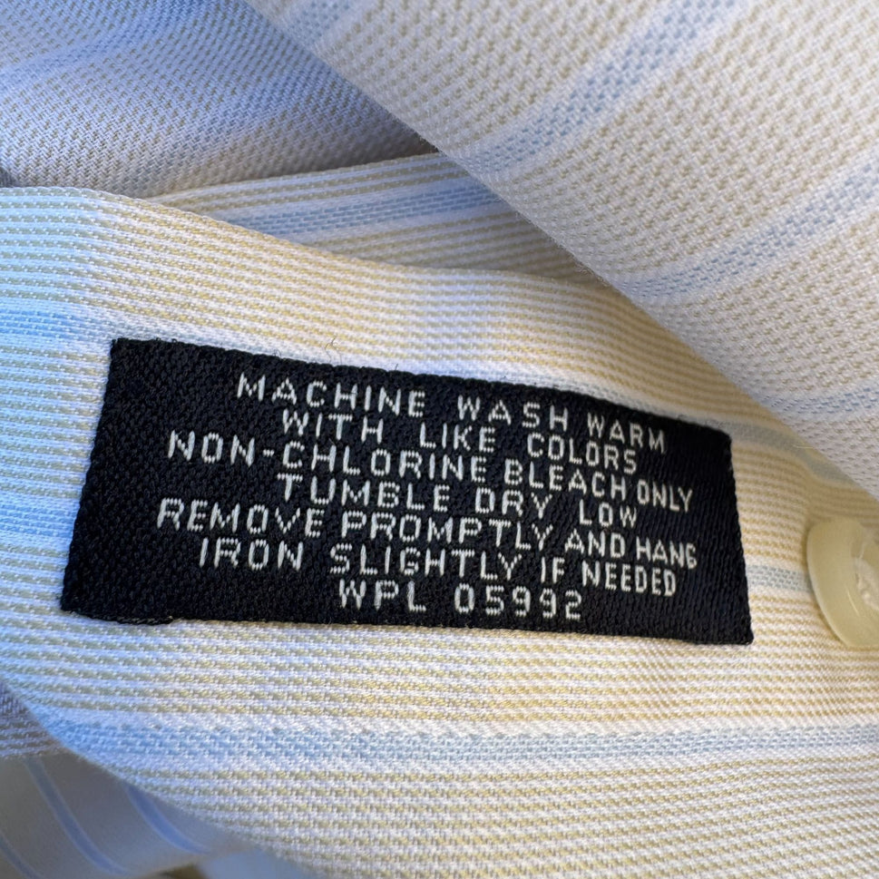 Jos. A. Bank Signature Collection Mens White Striped Long Sleeve Dress Shirt XL