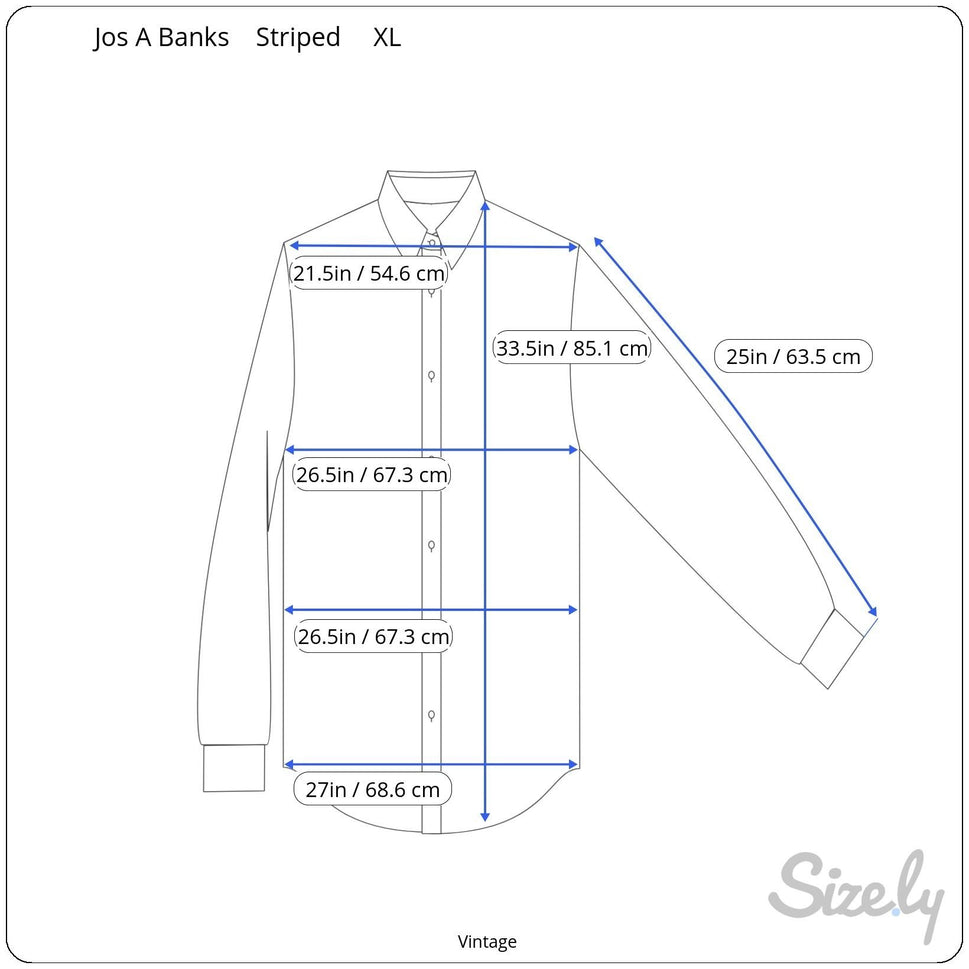 Jos. A. Bank Signature Collection Mens White Striped Long Sleeve Dress Shirt XL