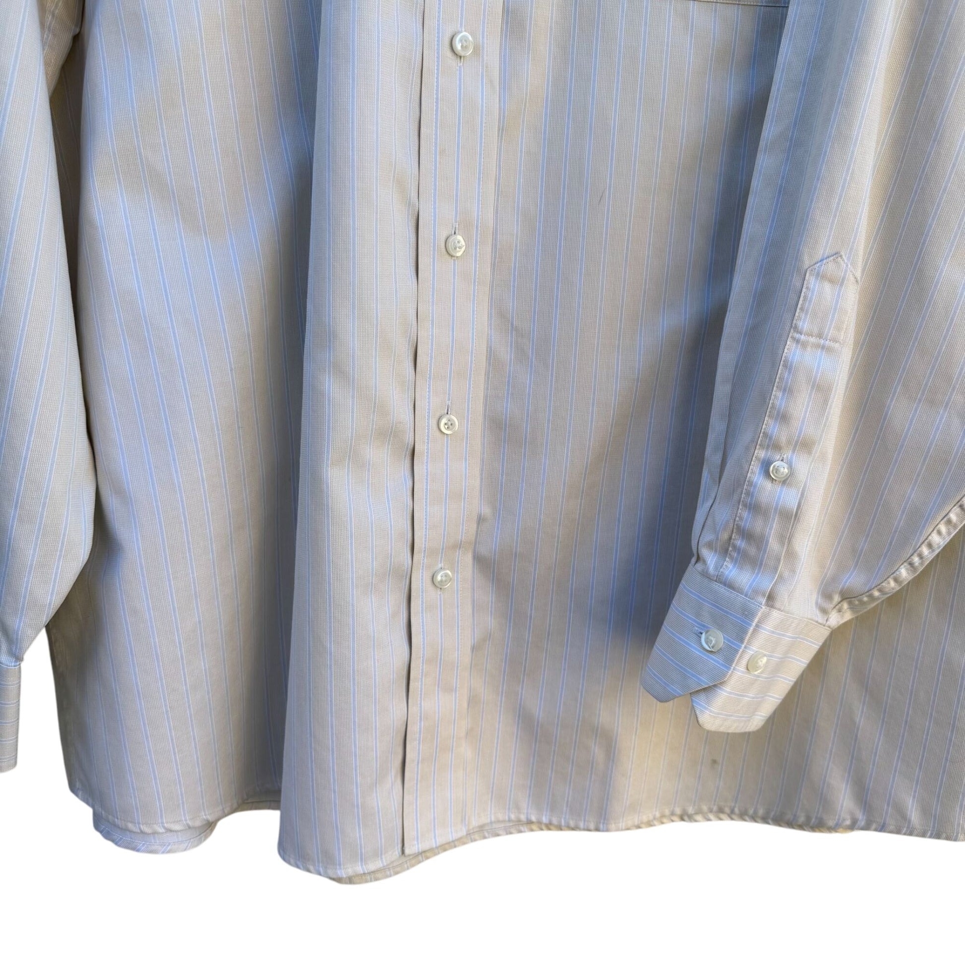 Jos. A. Bank Signature Collection Mens White Striped Long Sleeve Dress Shirt XL