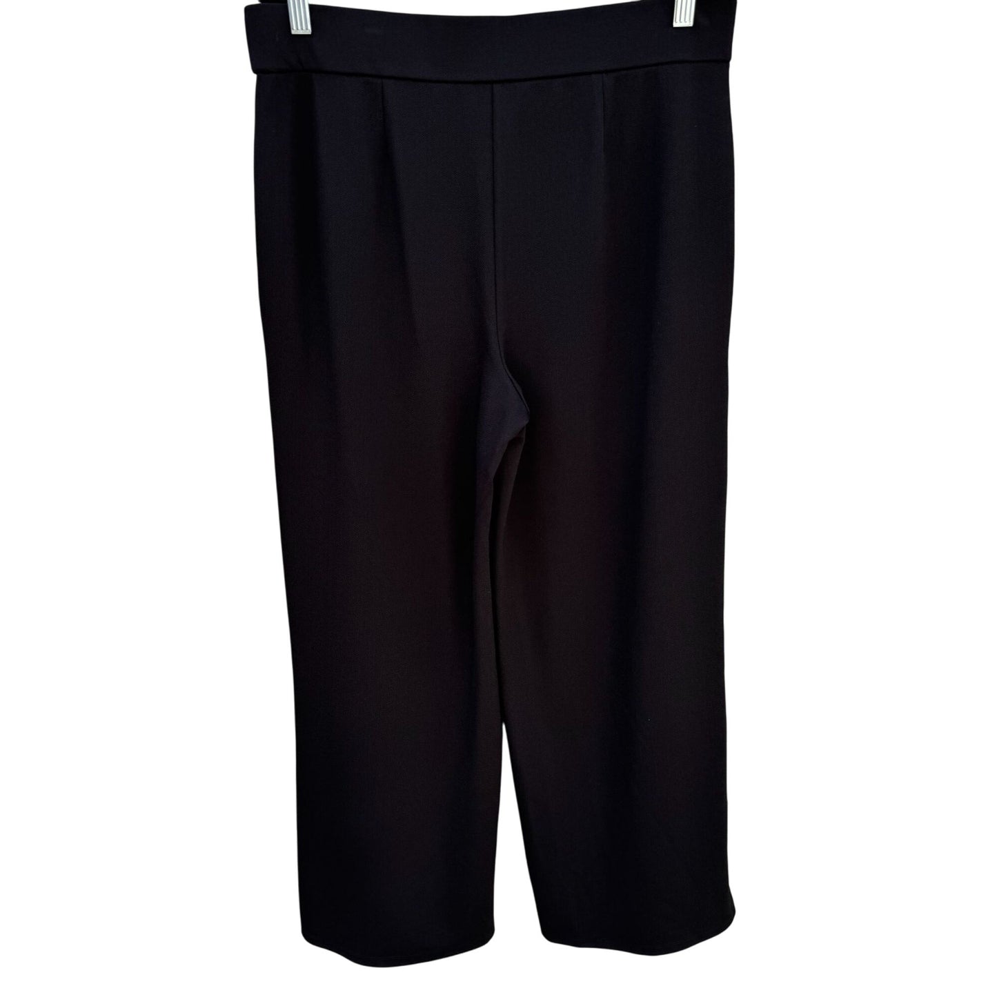 Isaac Mizrahi Live Womens Black Wide-Leg High-Waist Wide Leg Trousers Pants M