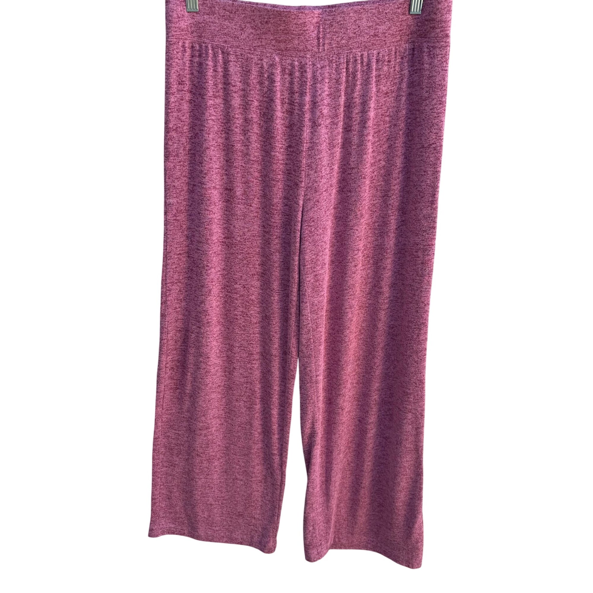 Pip & Vine Rosie Pope Womens Wide Leg Cozy Pink High Rise Knit Lounge Pants Med