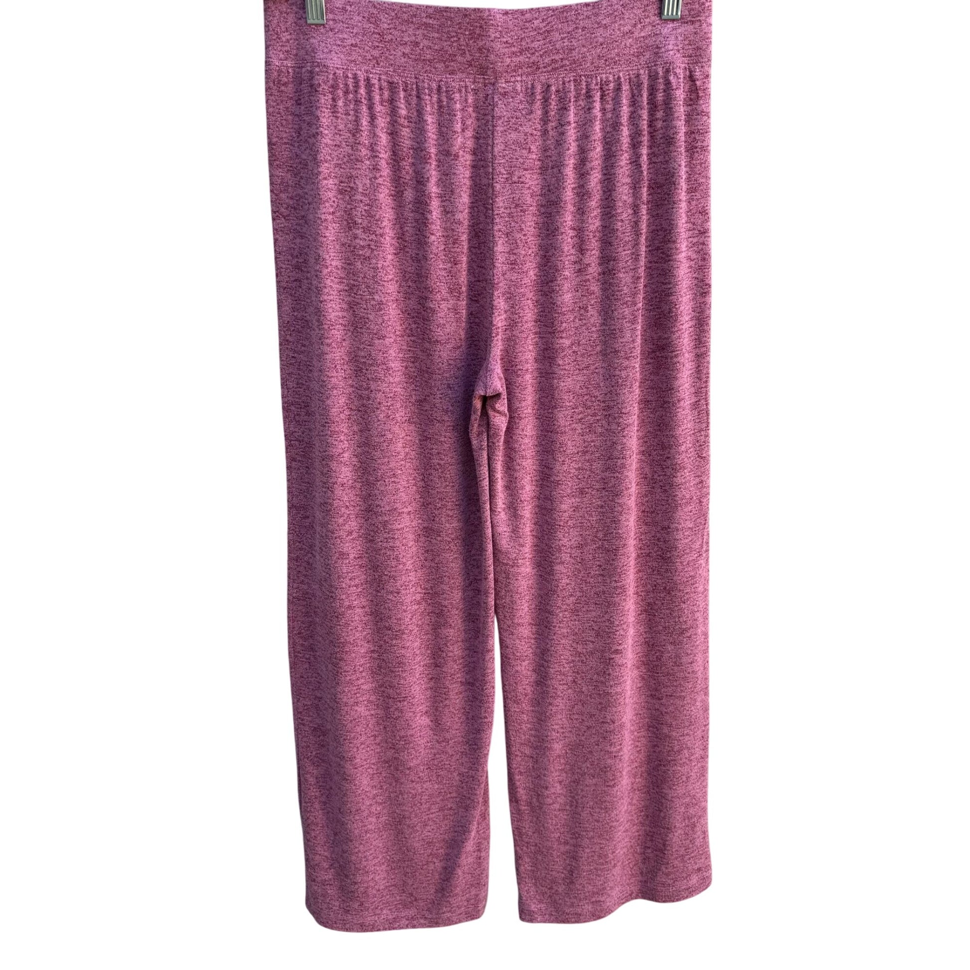 Pip & Vine Rosie Pope Womens Wide Leg Cozy Pink High Rise Knit Lounge Pants Med