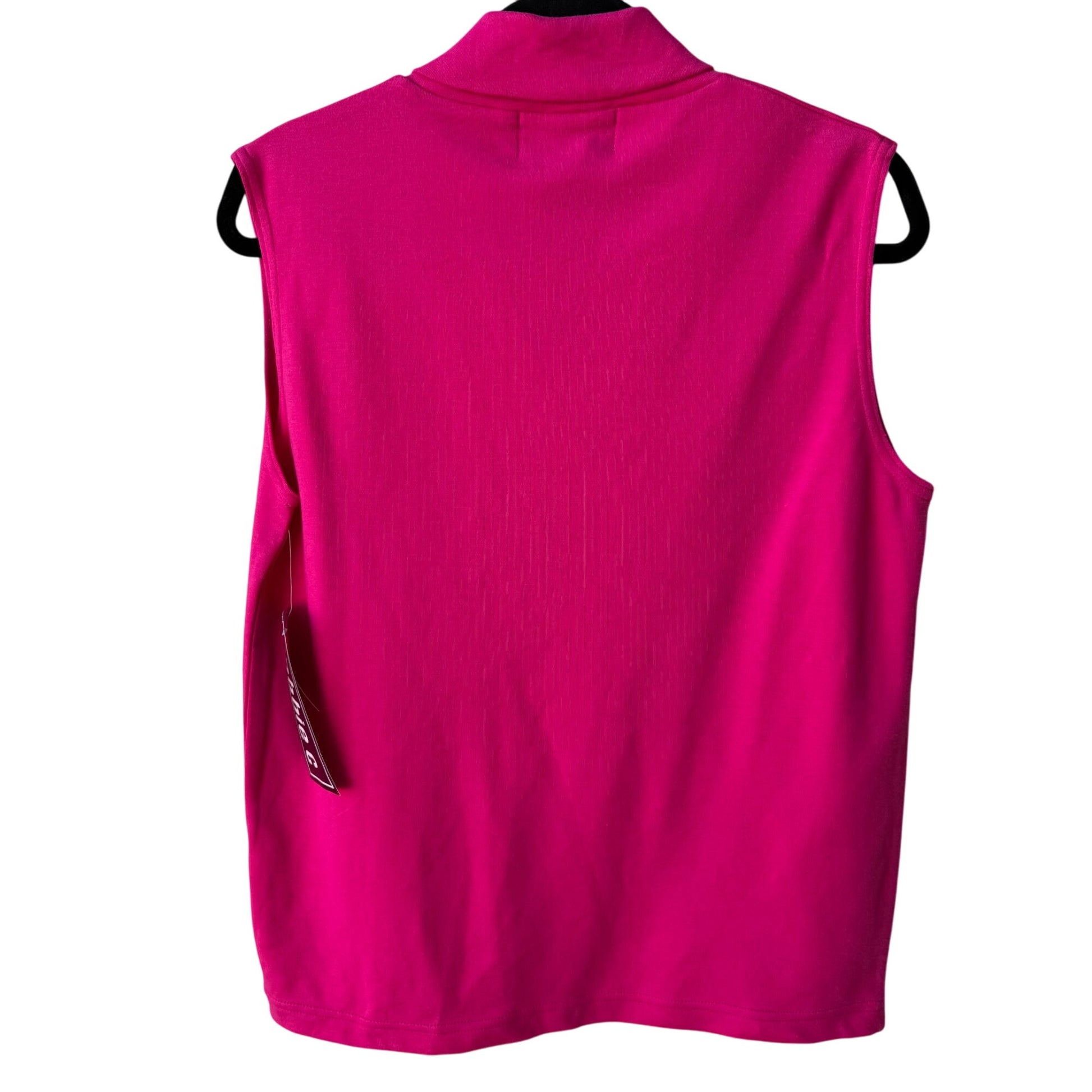 Bobbie C Hot Pink Sleeveless Cotton Womens Preppy Casual Wear Shirt Top New M