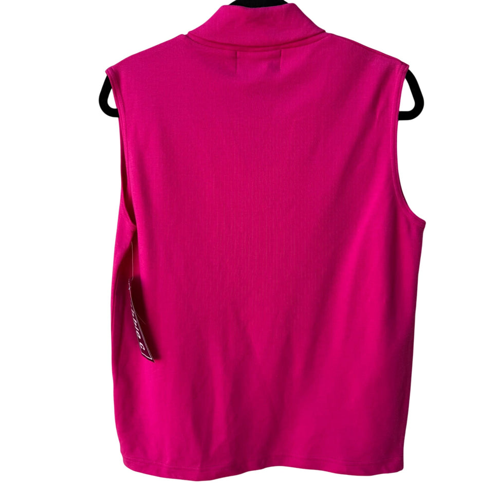 Bobbie C Hot Pink Sleeveless Cotton Womens Preppy Casual Wear Shirt Top New M