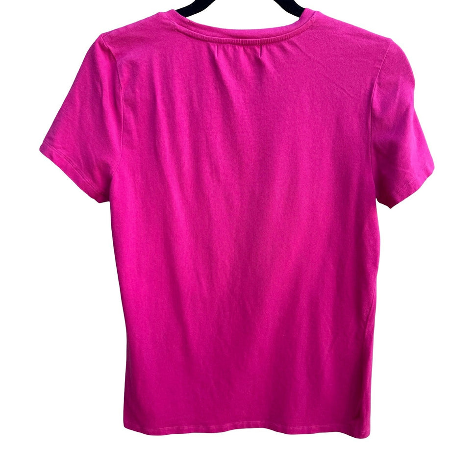 Michael Kors Y2K Barbiecore Glam Designer Rhinestone MK Bling Logo Tee Shirt M