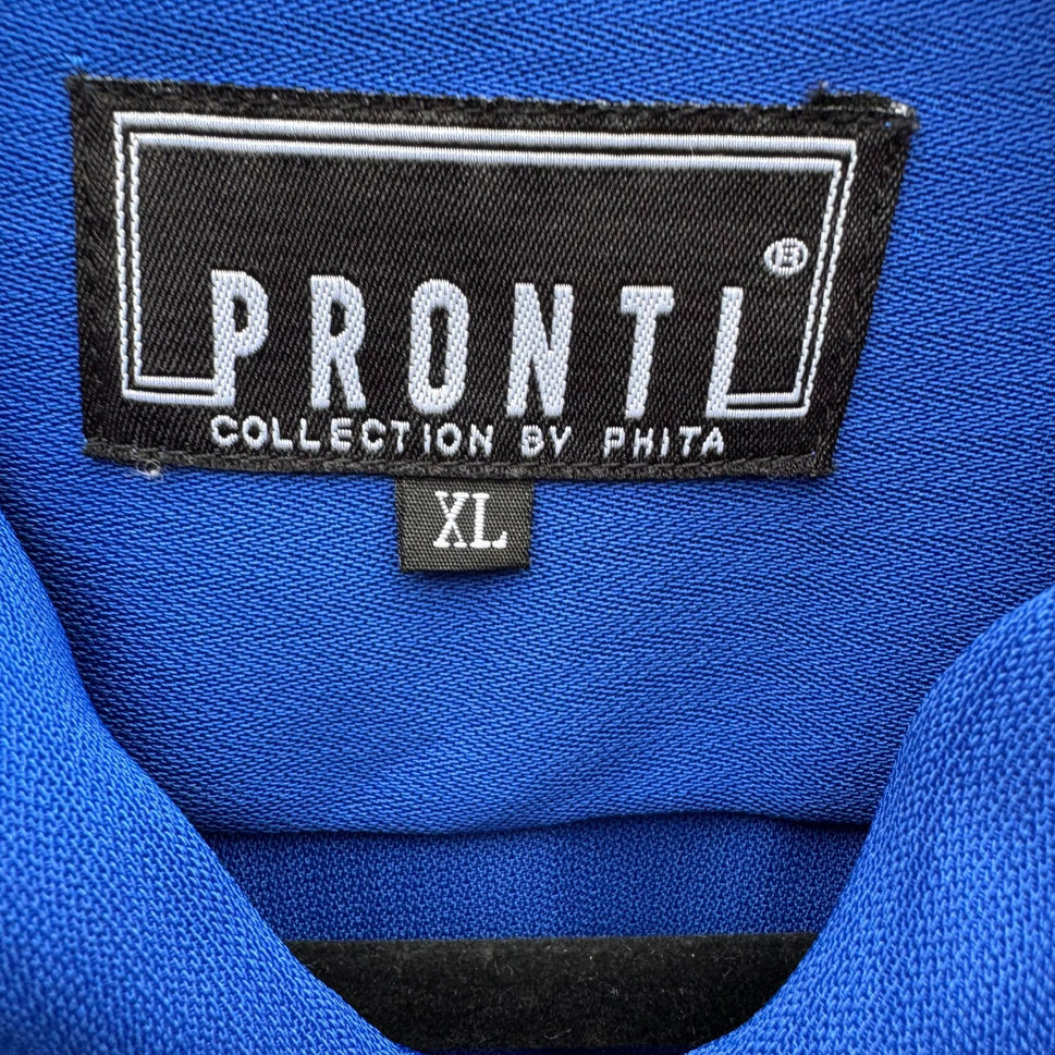 Pronti Collection By Phita Vintage Y2K 90s Mens Royal Blue Long Sleeve Shirt XL