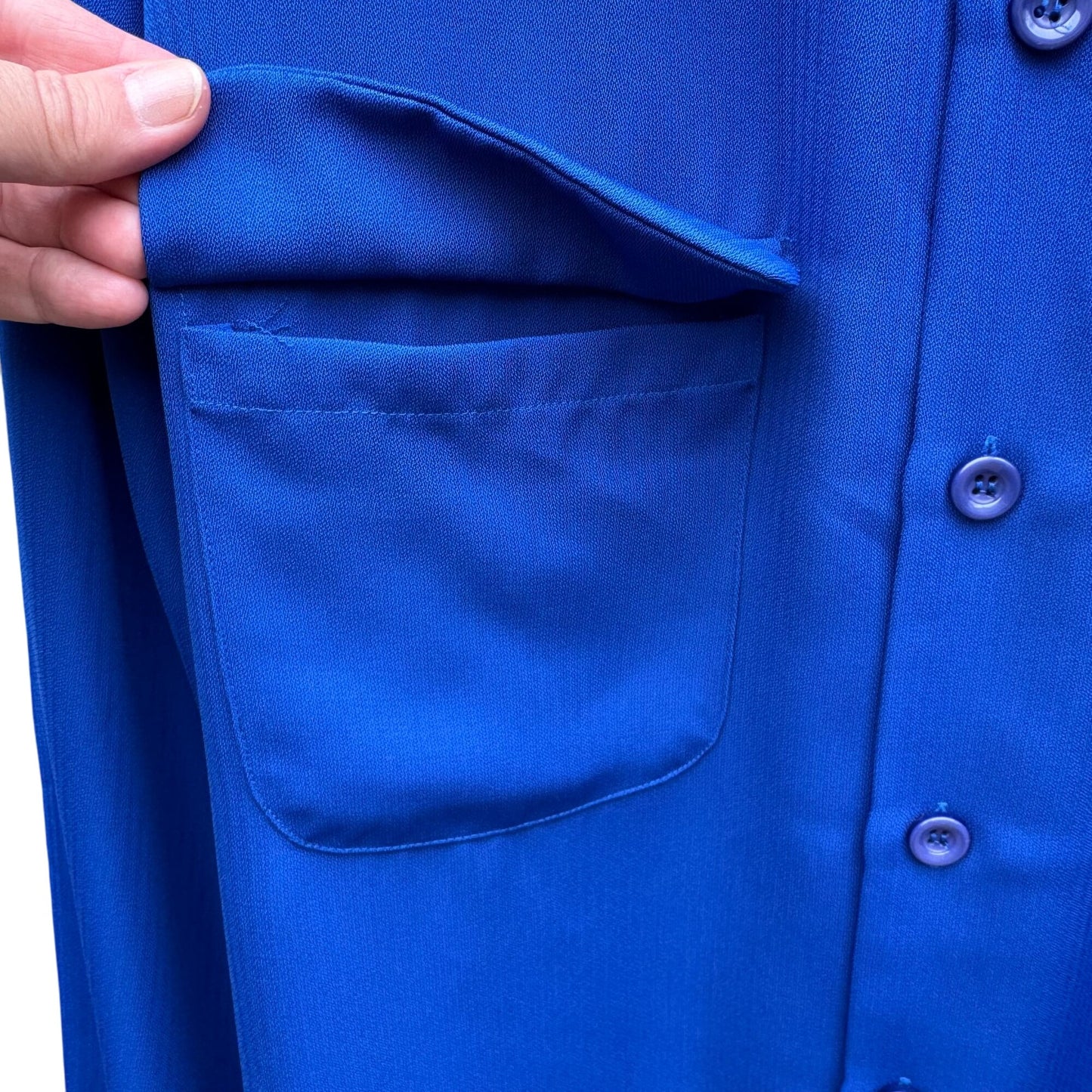 Pronti Collection By Phita Vintage Y2K 90s Mens Royal Blue Long Sleeve Shirt XL