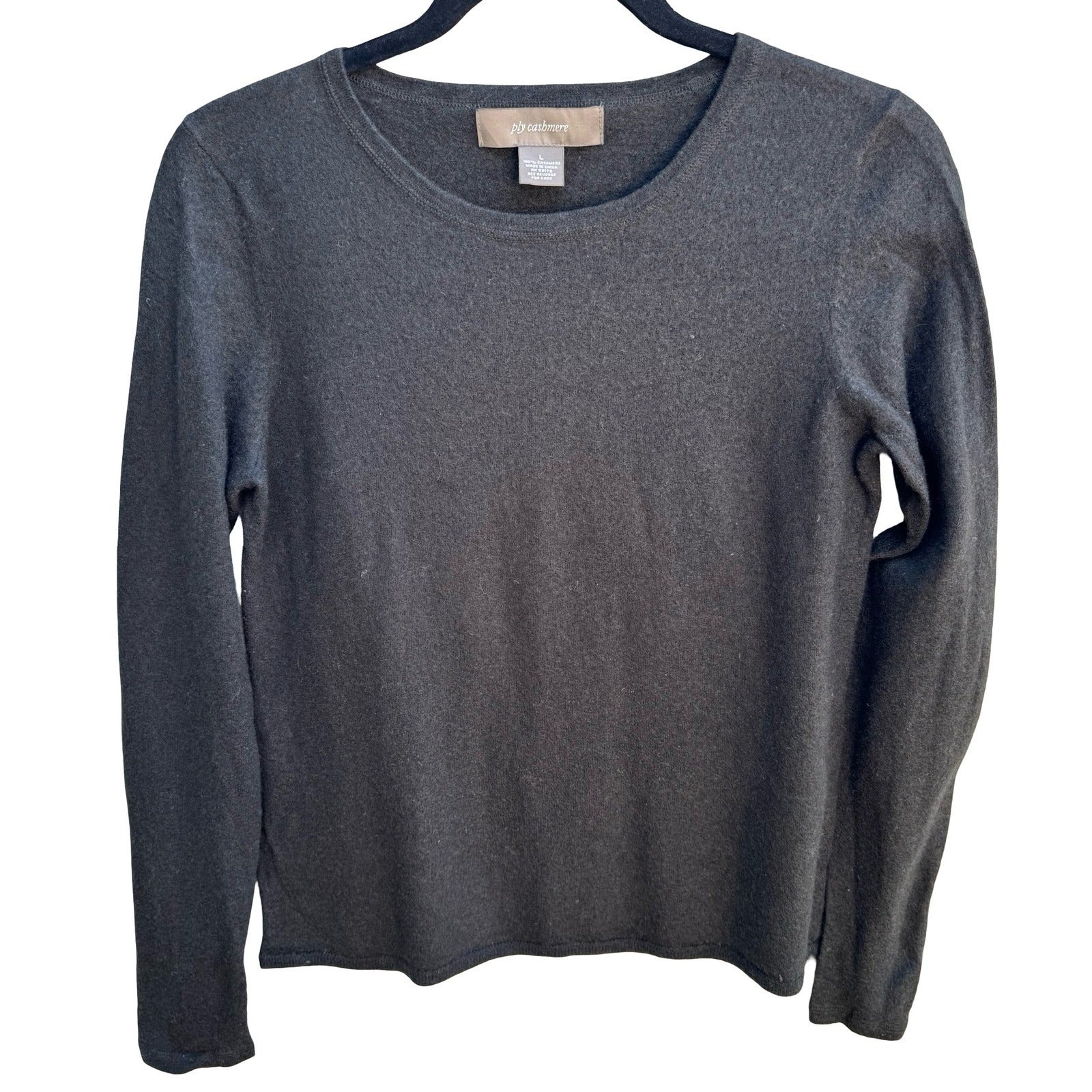 Ply Cashmere Quiet Luxury Minimalist Old Money Soft Girl Preppy Knit Sweater L
