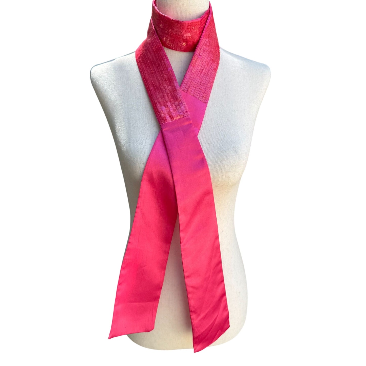 Cejon Accessories Womens Vintage Sequin Hot Pink Glam Sash Wrap Belt Tie Obi OS