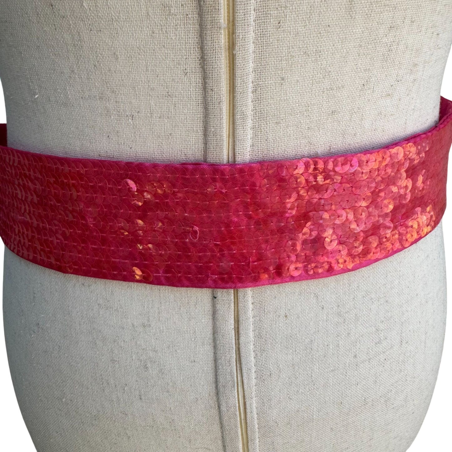 Cejon Accessories Womens Vintage Sequin Hot Pink Glam Sash Wrap Belt Tie Obi OS
