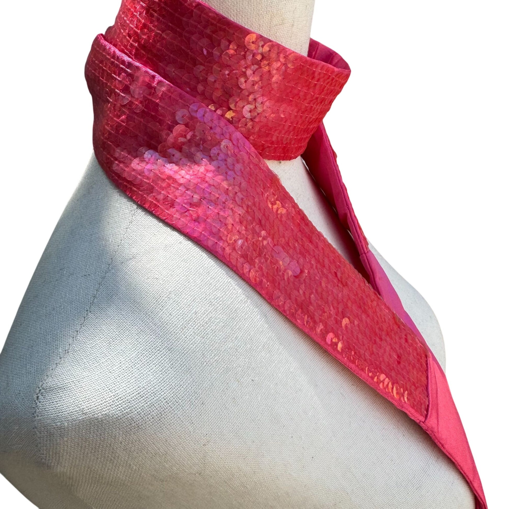 Cejon Accessories Womens Vintage Sequin Hot Pink Glam Sash Wrap Belt Tie Obi OS