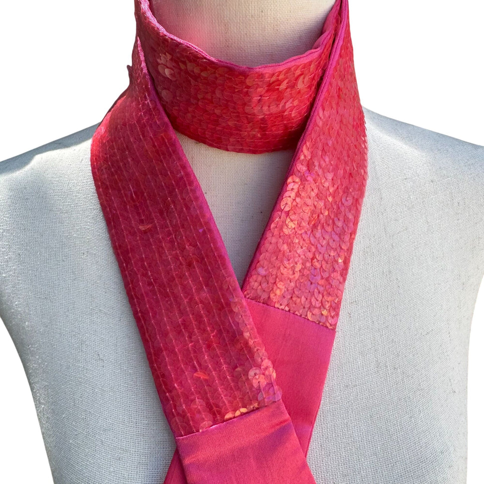 Cejon Accessories Womens Vintage Sequin Hot Pink Glam Sash Wrap Belt Tie Obi OS