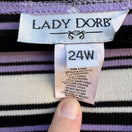 Switch Lady Dorby Womens Plus Size 24W Knit Sleeveless Purple Black Striped Blouse Top 2 image