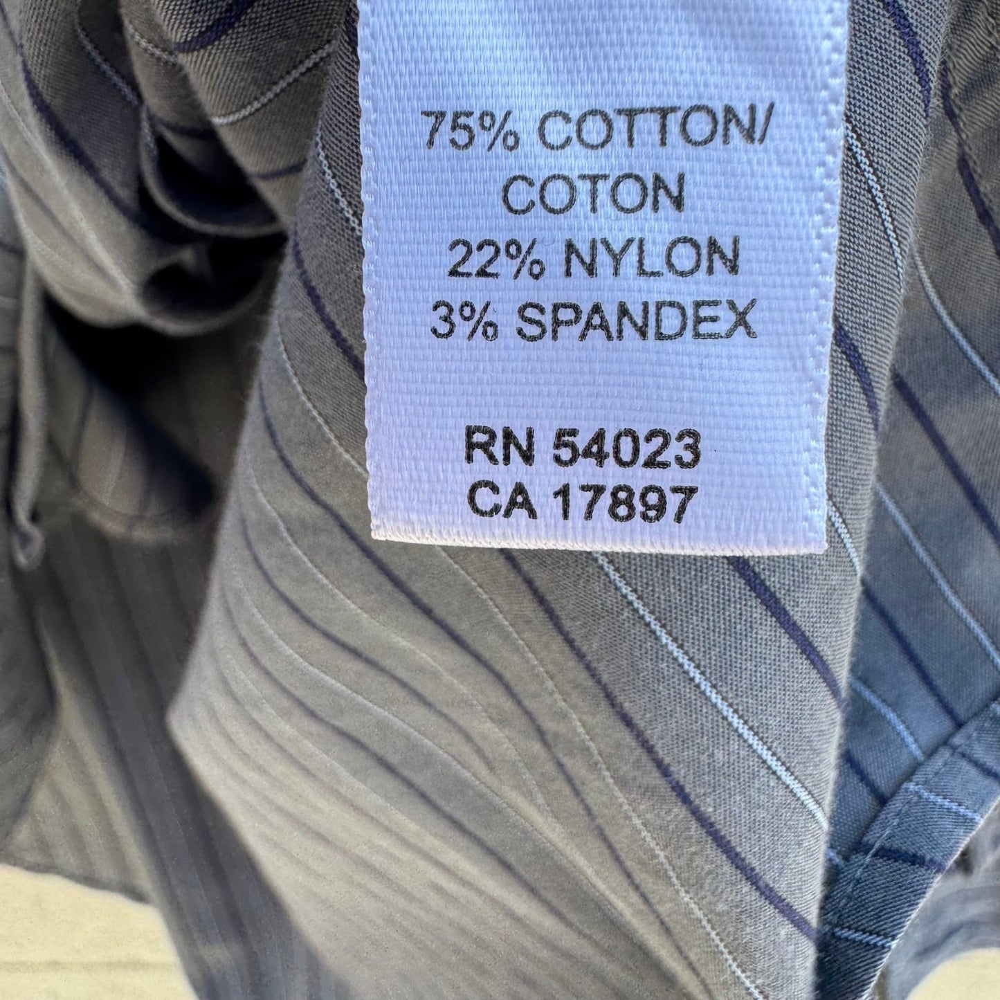 Banana Republic Mens M 15-15.5 Grey Pinstripe French Cuff Dress Shirt Office