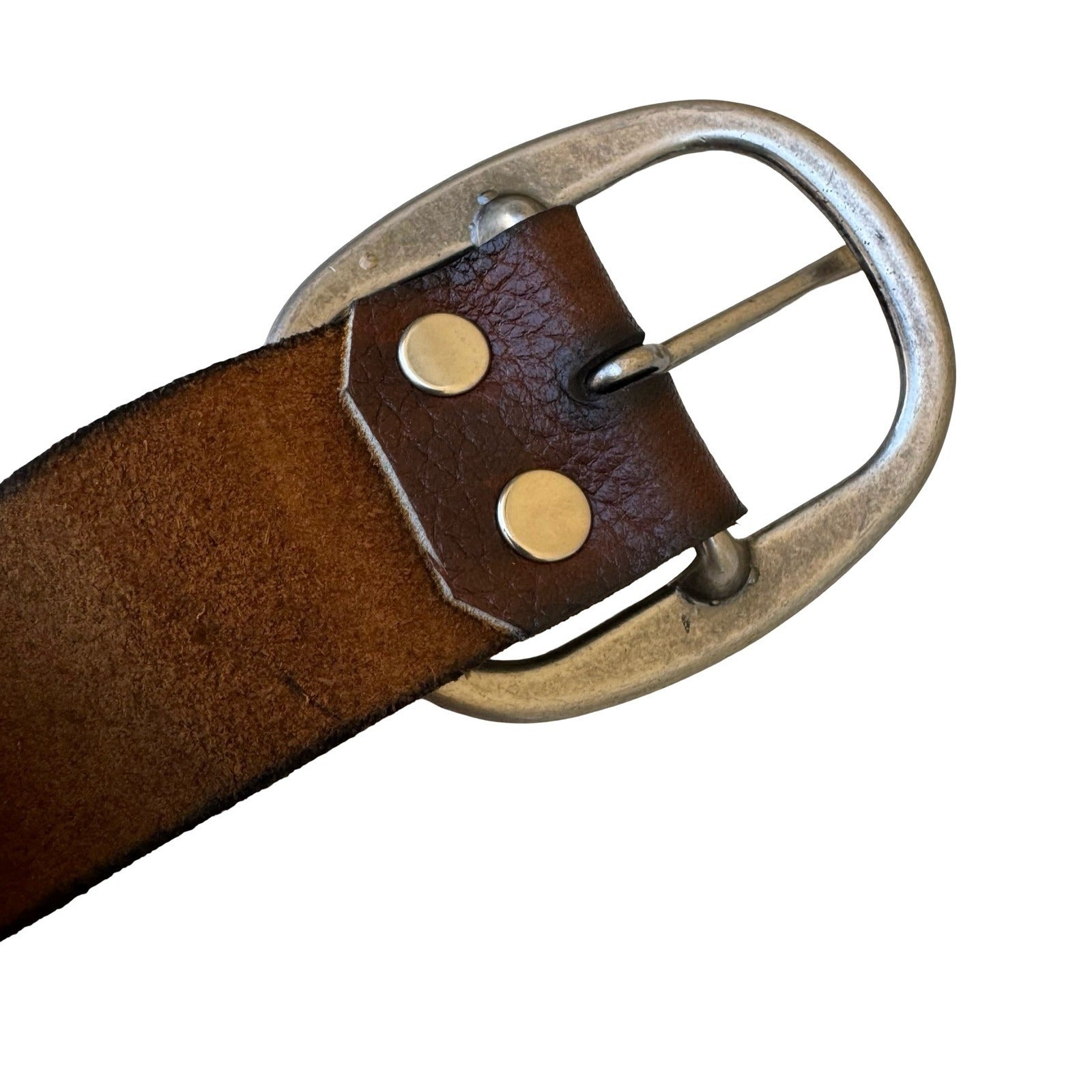 Vintage Y2K Steampunk Western Boho Edgy Brown Distressed Leather Wide Cinch Belt