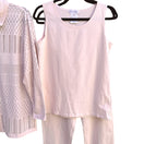 Switch Fashion Formulas Pink Sheer Button Blouse Sleeveless Top Pants 3 Piece Set New S 3 image