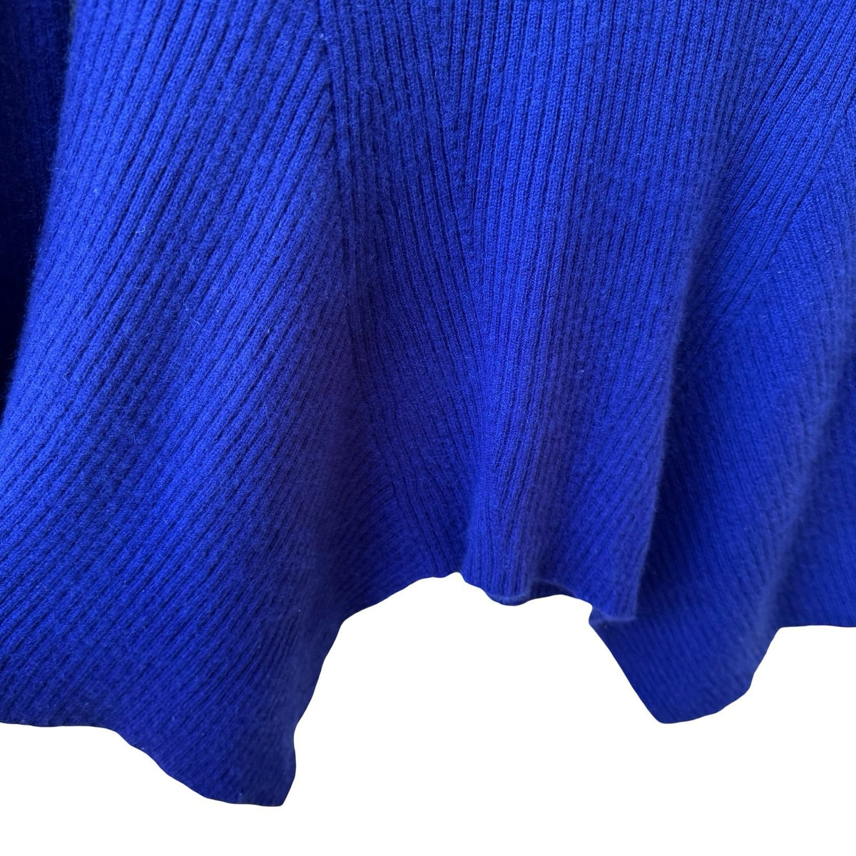 Antonio Melani Cashmere Luxury Ribbed Asymmetric Sharkbite Sweater Royal Blue S