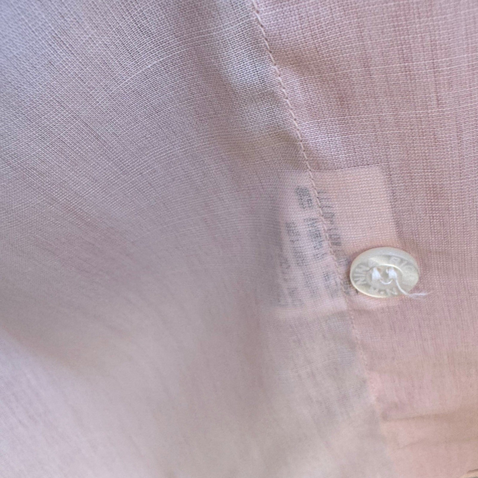 Nina Ricci Monsieur Paris Vintage Minimalist Soft Boy Shirt Pastel Pink Mens L