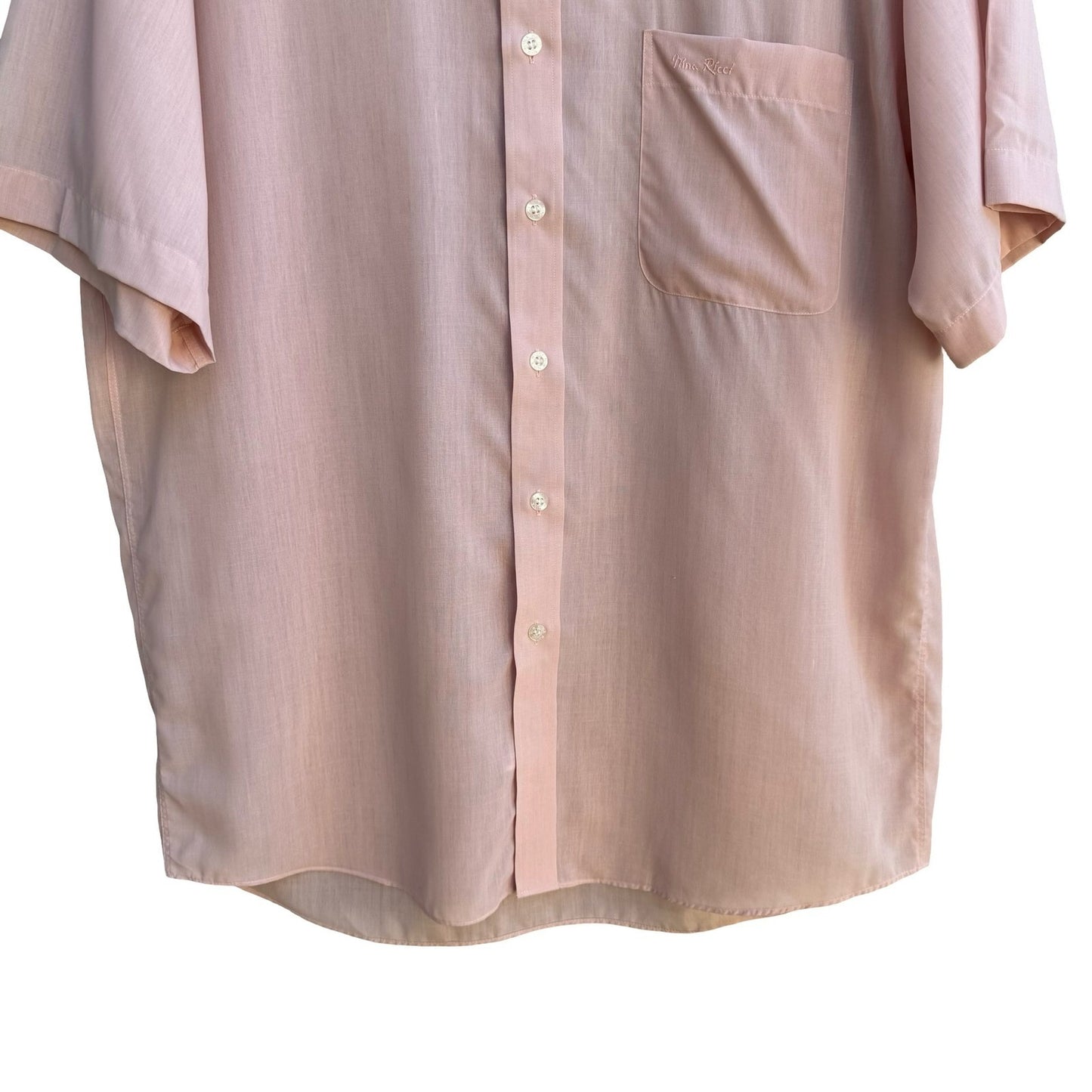 Nina Ricci Monsieur Paris Vintage Minimalist Soft Boy Shirt Pastel Pink Mens L