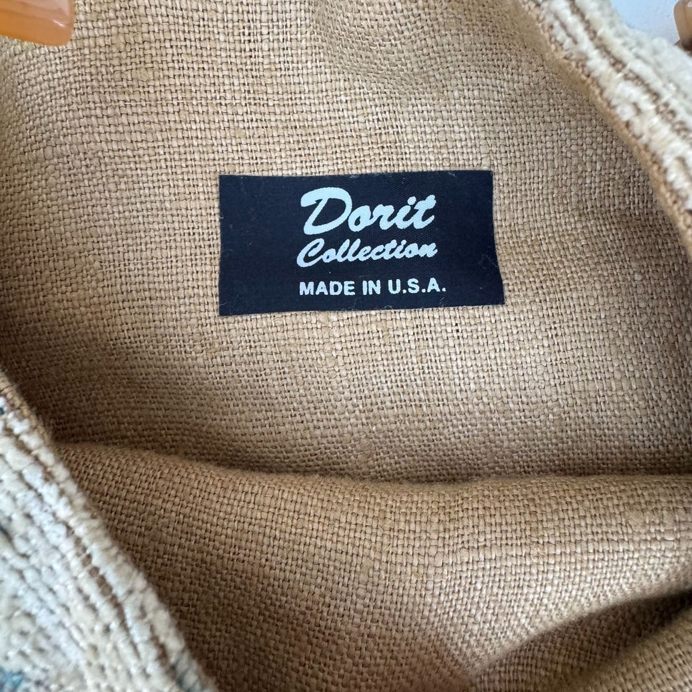 Dorit Collection Vintage Floral Tapestry Shoulder Bag Tortoise Acrylic Chain