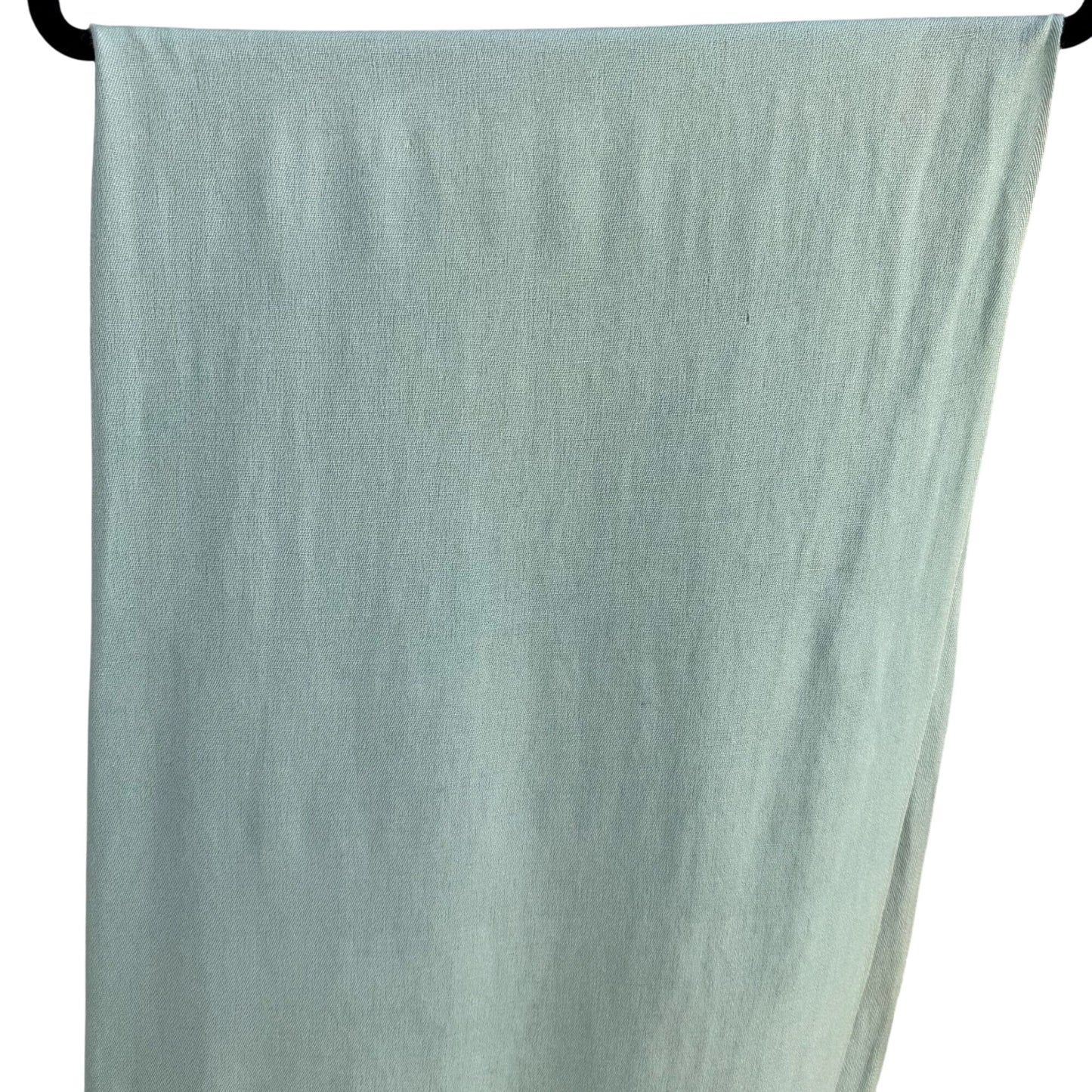 Vintage Cashmere Wool Mint Green Soft Fringe Edges Womens Woven Scarf Wrap Shawl