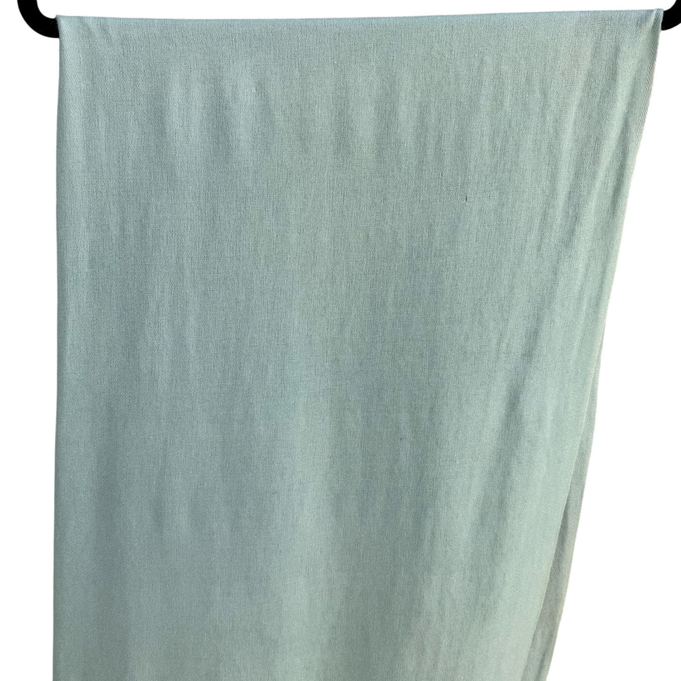 Vintage Cashmere Wool Mint Green Soft Fringe Edges Womens Woven Scarf Wrap Shawl