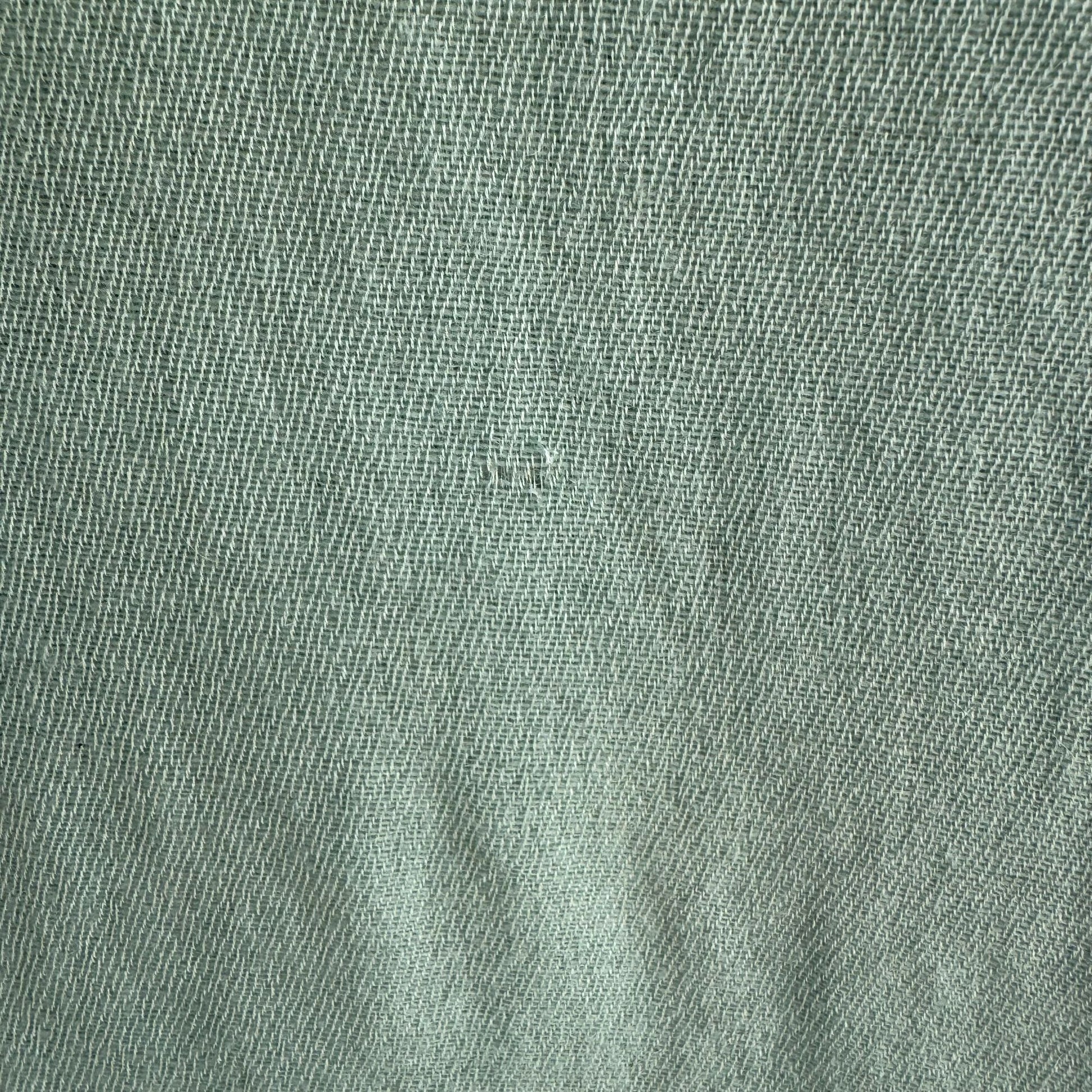 Vintage Cashmere Wool Mint Green Soft Fringe Edges Womens Woven Scarf Wrap Shawl