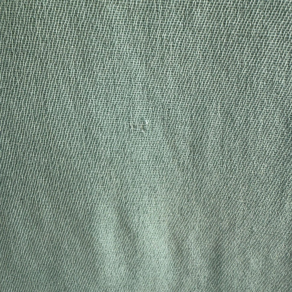 Vintage Cashmere Wool Mint Green Soft Fringe Edges Womens Woven Scarf Wrap Shawl