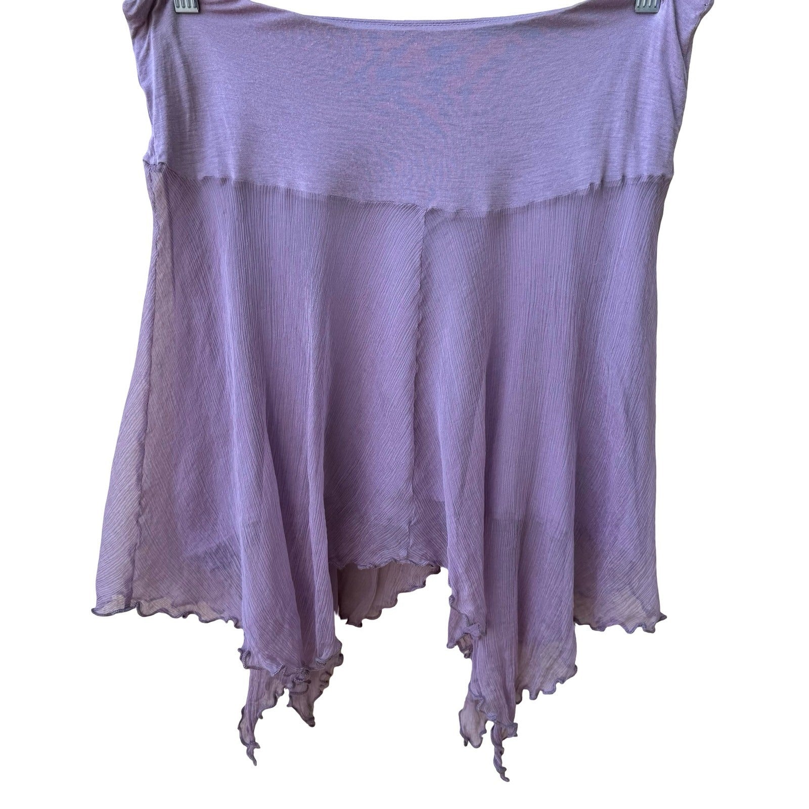 Hale Bob Lavender Silk Blend Ethereal Fairycore Chiffon Handkerchief Hem Skirt S
