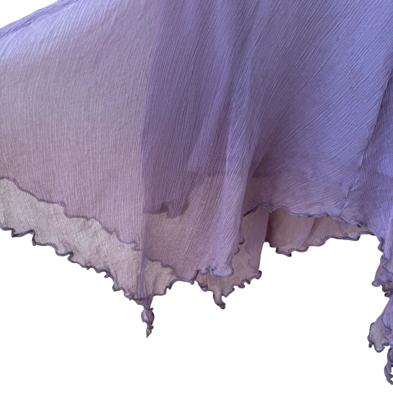 Hale Bob Lavender Silk Blend Ethereal Fairycore Chiffon Handkerchief Hem Skirt S