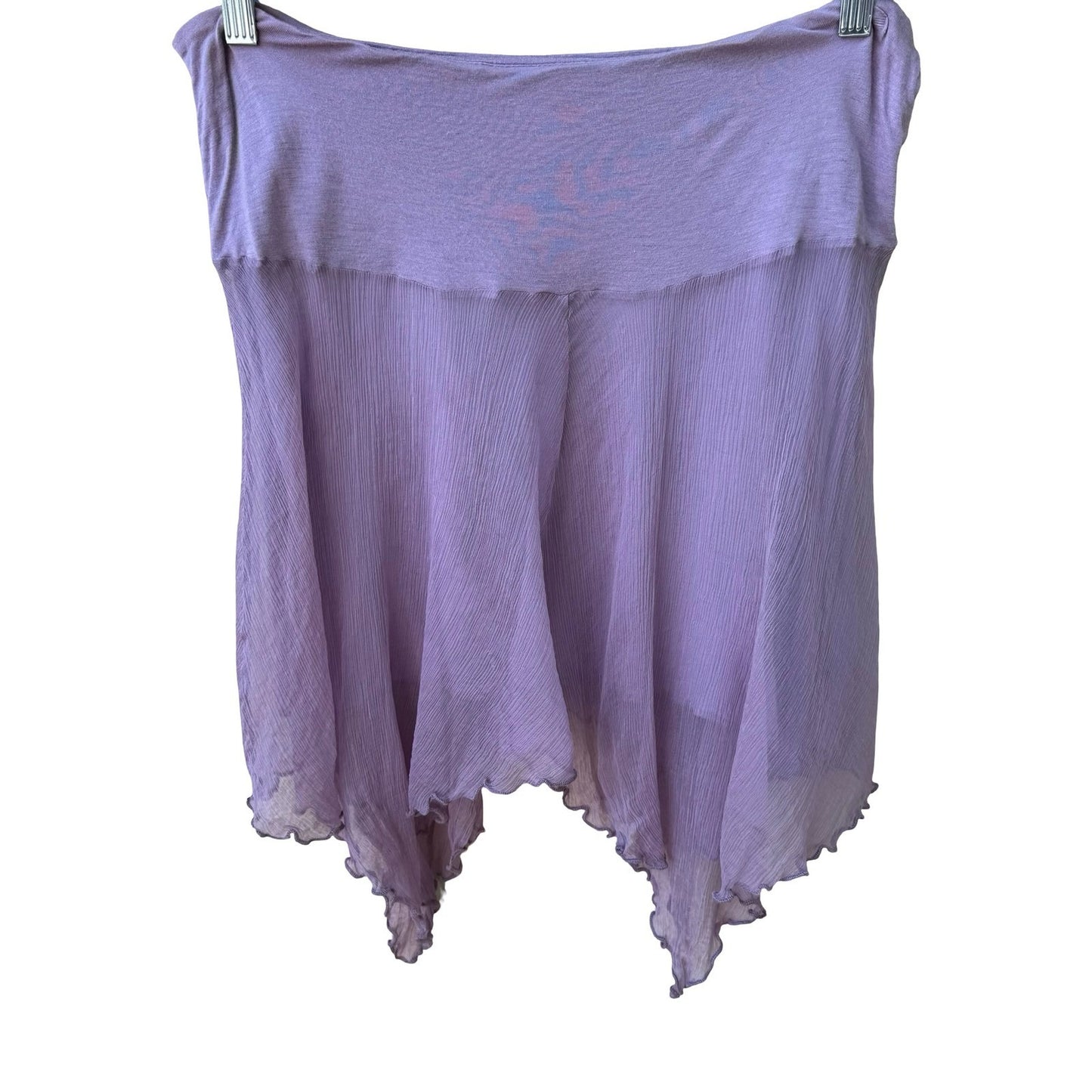 Hale Bob Lavender Silk Blend Ethereal Fairycore Chiffon Handkerchief Hem Skirt S