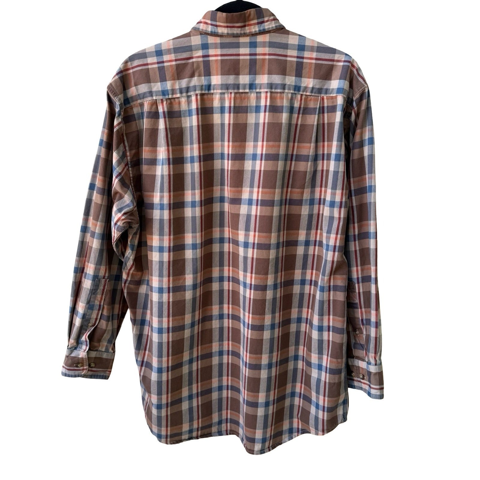 Clearwater Outfitters Plaid Gorpcore Outdoor Cabin Shirt Brown Cotton Twill M