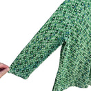 Switch Liz &amp; Co Womens Green Geometric Diamond Print 3/4 Sleeve Cotton Cardigan Large 3 image