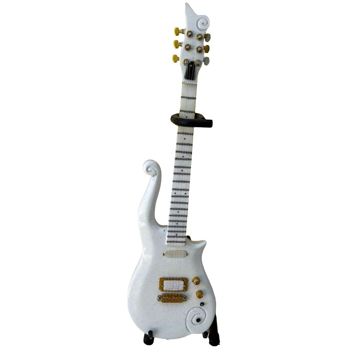 Prince Cloud Style Miniature Replica Guitar White Funk Rock Decor Collectible