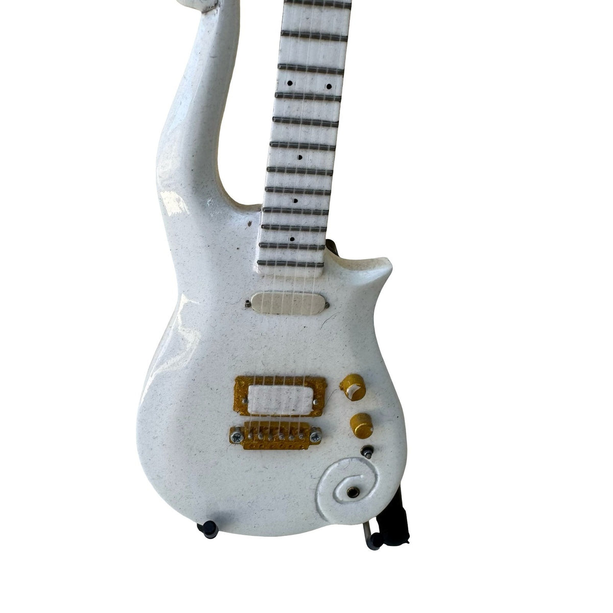 Prince Cloud Style Miniature Replica Guitar White Funk Rock Decor Collectible