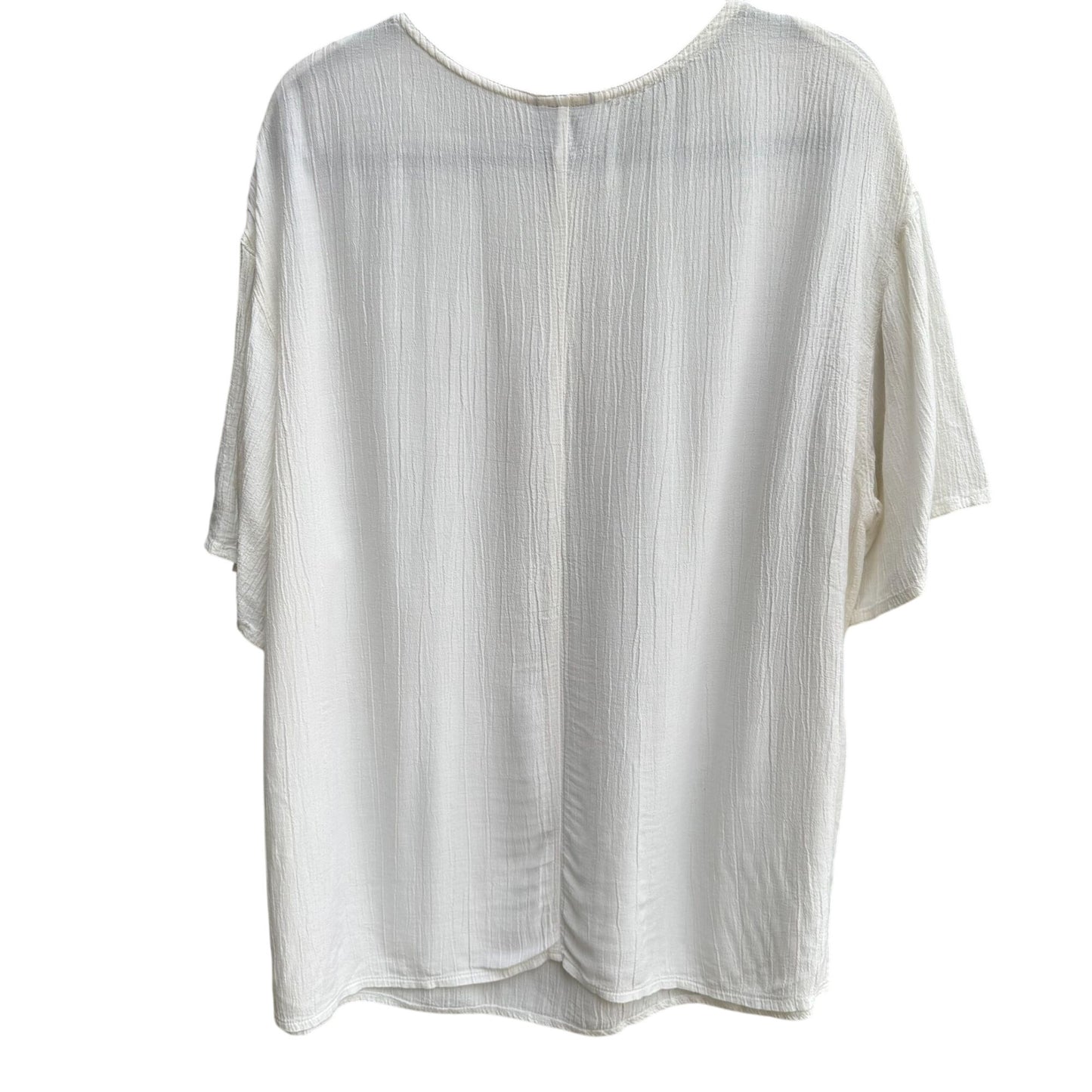 Campus Casuals Of California Vintage Womens White Crinkle Short Sleeve Blouse