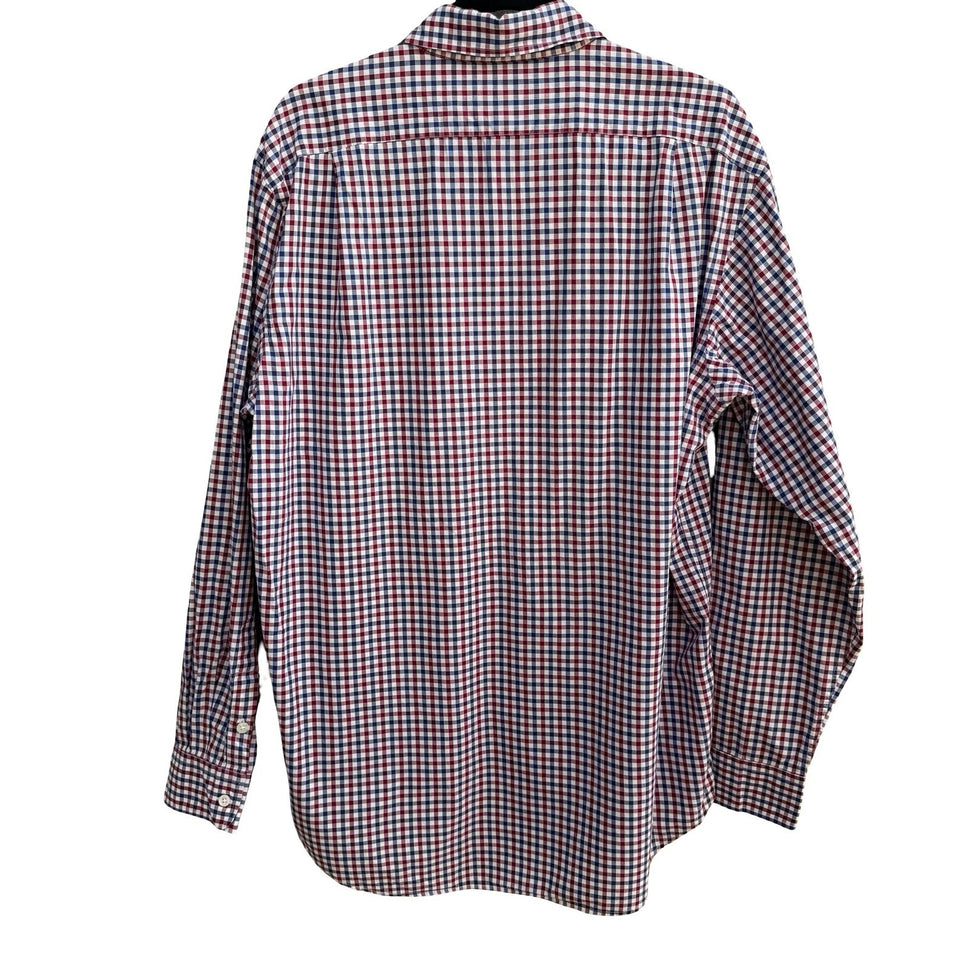 Ralph Lauren Purple Label Gingham Check Preppy Luxury Cotton Shirt Italy Mens L