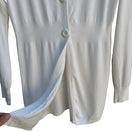 Switch Vintage Women&#39;s White Two Button Long Sleeve V Neck Super Soft Cardigan Sweater 3 image