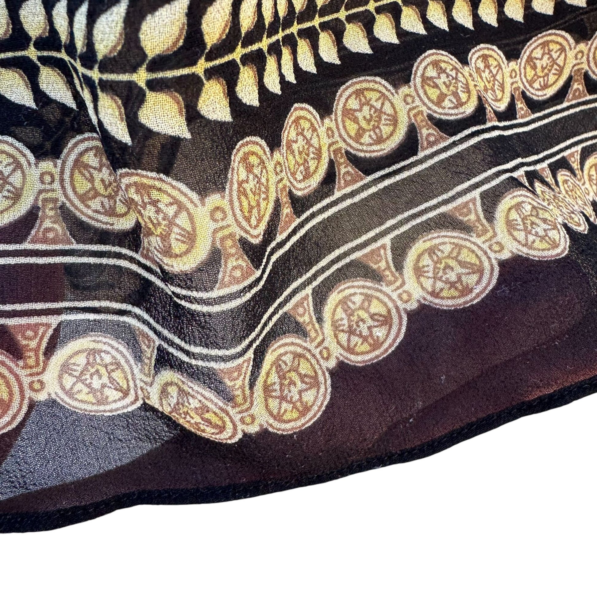 ECI New York Womens Ruffle Trim Black Gold Baroque Glam Leopard Print Blouse 2X